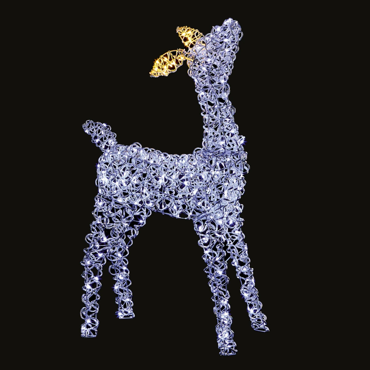 97cm White LED Metal Reindeer Christmas Decoration