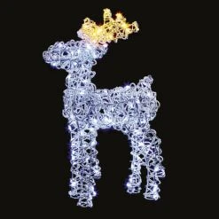 45cm White LED Metal Reindeer Christmas Decoration