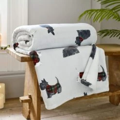 Hattie Dog Grey Fleece Throw