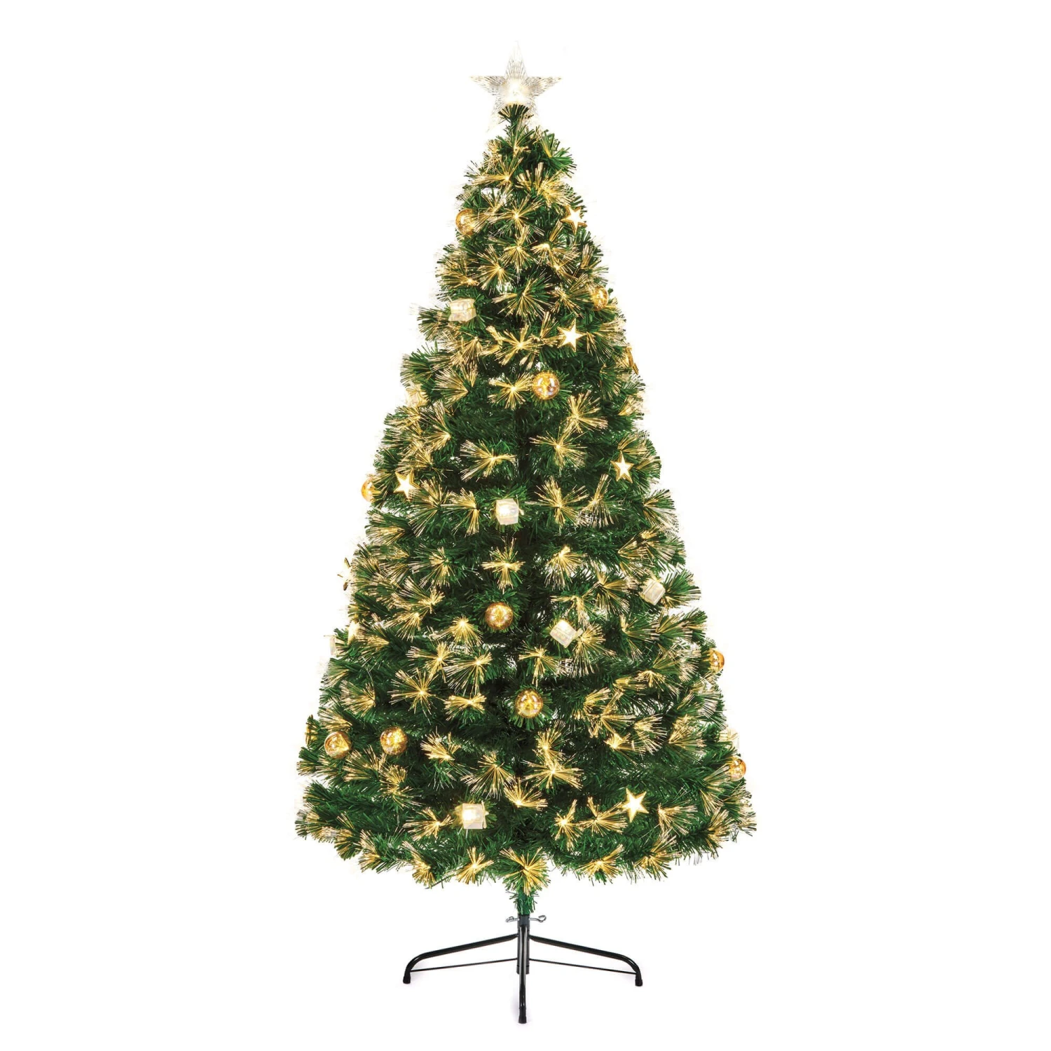 5ft Gold Starburst Fibre Optic Christmas Tree - Image 2