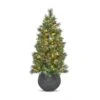 4ft Pre-Lit Glittery Christmas Tree Planter
