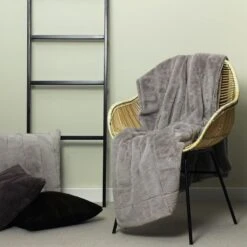 Riva Paoletti Empress Grey Faux Fur Throw