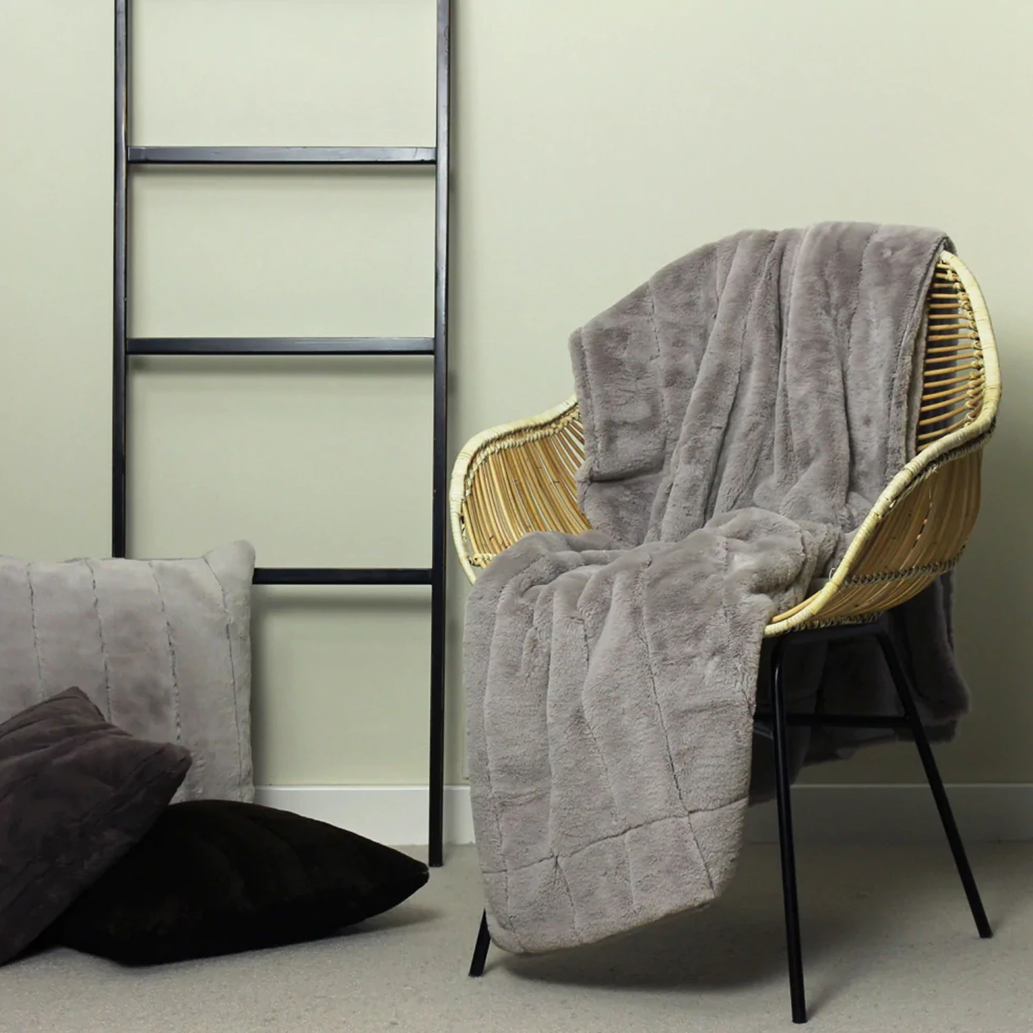 Riva Paoletti Empress Grey Faux Fur Throw