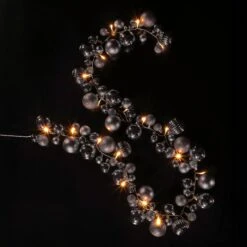 2.2m Silver Bauble Cluster LED Garland