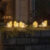 5 Pack Of Outdoor Acrylic Robins With LED Lights