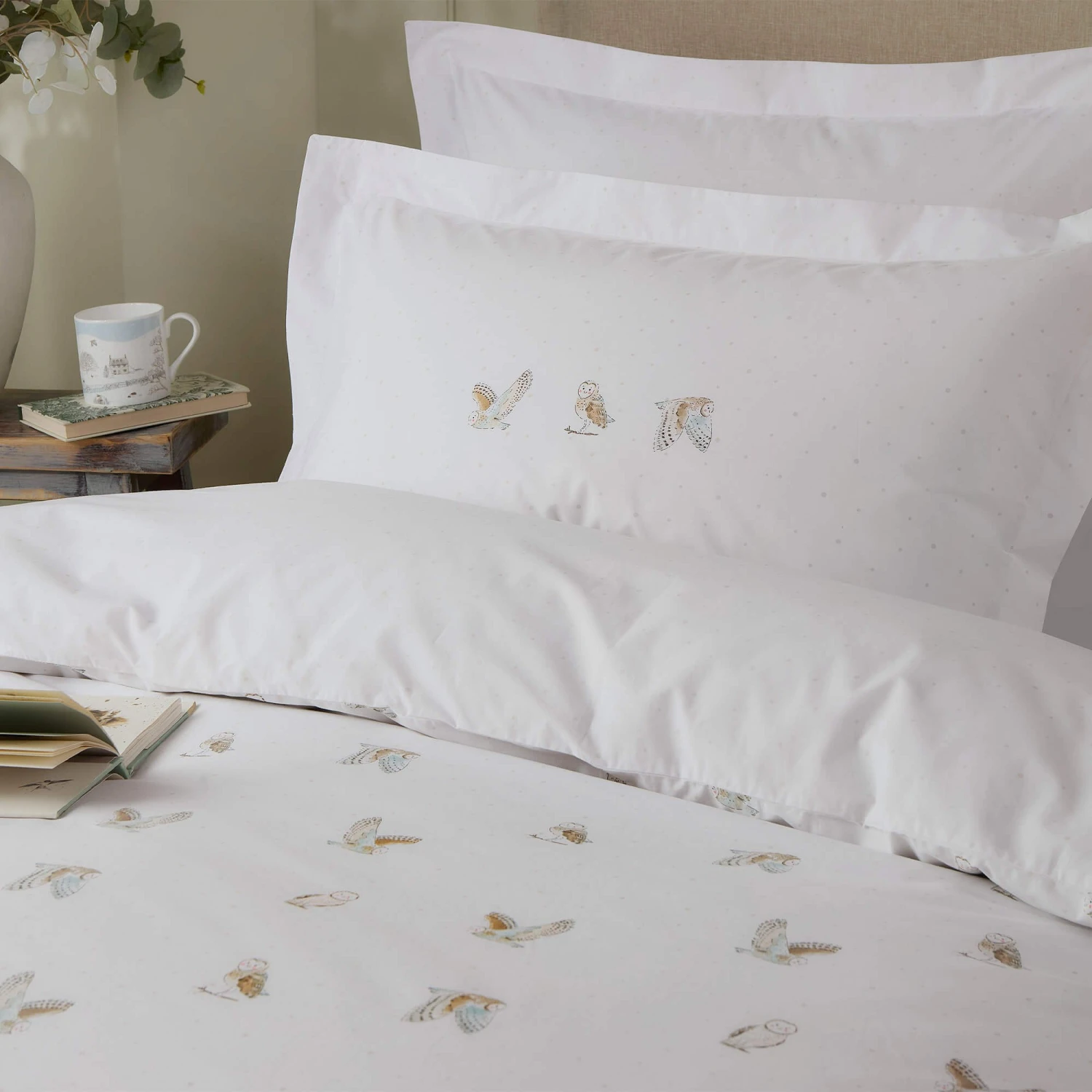 Sophie Allport Snowy Owls White Bedding Collection - Image 4