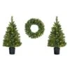 Pre-Lit Wreath And Tree Door Set