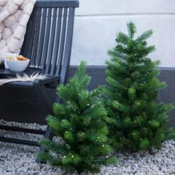 3ft Pre-Lit Solar Outdoor Fir Christmas Tree