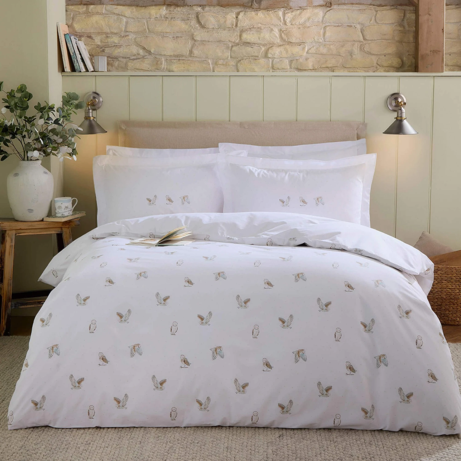 Sophie Allport Snowy Owls White Bedding Collection