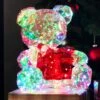 40cm LED Iridescent Bear With Present
