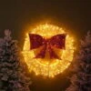 1.2m LED Christmas Wreath With Large Red Bow