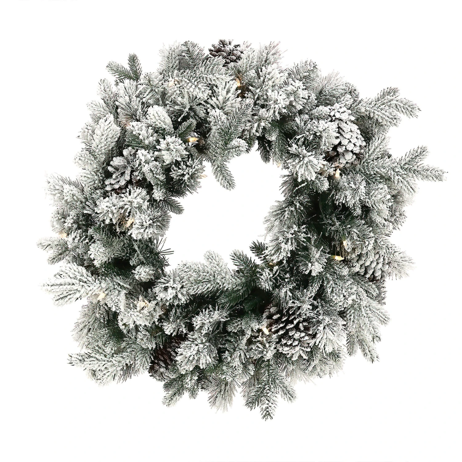 60cm Pre-Lit Snowy Dorchester Wreath - Image 2