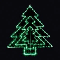 75cm Multi Action Green MicroBright 3 Layered Tree Light With 200 LEDs