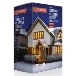 2000 Multi Action Vintage Gold Clusterbrights Cluster LED Christmas Lights