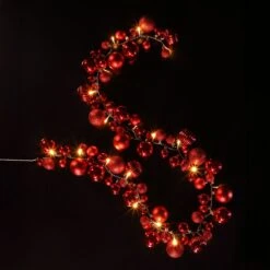 2.2m Red Bauble Cluster LED Garland