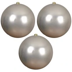 Set Of 3 Large 20cm Pearl Shatterproof Baubles