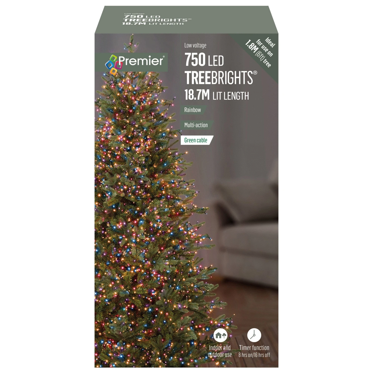 750 Multi Action Rainbow Treebrights LED Christmas Tree Lights
