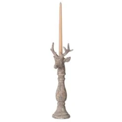 Large Deer Distressed Candlestick