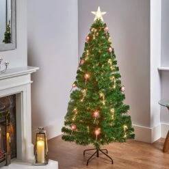 6ft Candy Cane Fibre Optic Christmas Tree