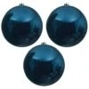 Set Of 3 Large 20cm Night Blue Shatterproof Baubles