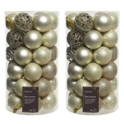 74 Pearl Shatterproof Baubles With Assorted Finishes