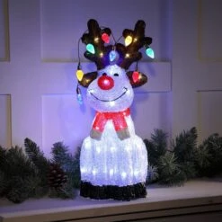 54cm LED Acrylic Reindeer With String Lights