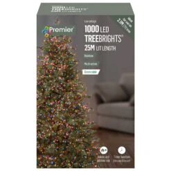 1000 Multi Action Rainbow Treebrights Green Cable LED Christmas Tree Lights