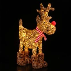63cm LED Wicker Rudolph Decoration