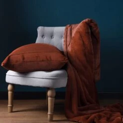Riva Paoletti Empress Rust Faux Fur Throw