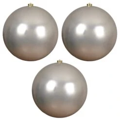 Set Of 3 Large 25cm Pearl Shatterprof Baubles