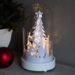 Glass Light-Up Paper Lantern Tree Christmas Decoration