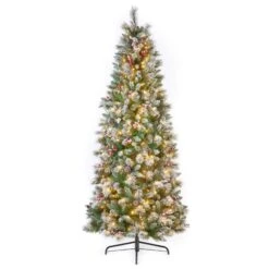 6.5ft Pre-Lit Frosted Calgary Pine Artificial Christmas Tree