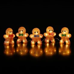 Set Of 5 Acrylic Gingerbread Men