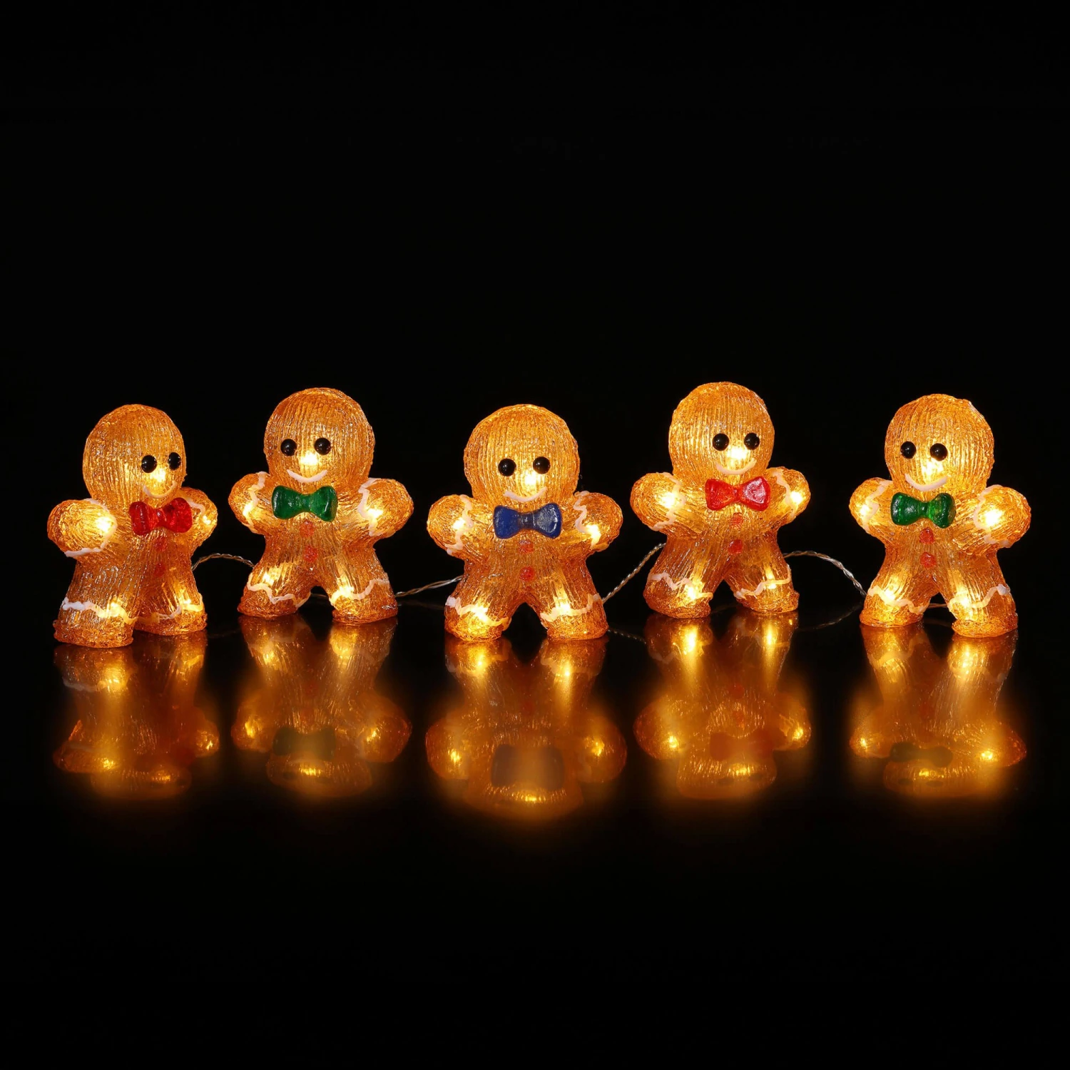 Set Of 5 Acrylic Gingerbread Men