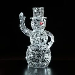 1m LED Spun Acrylic Dickensian Snowman