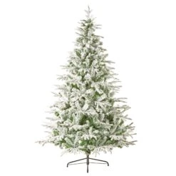 6ft Flocked Helsinki Pre-Lit Colour Switch Artificial Christmas Tree