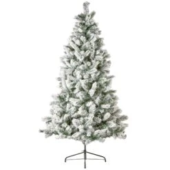 7ft Flocked Verbier Spruce Christmas Tree