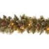 2.7m Pre-Lit Glittery Bristle Garland