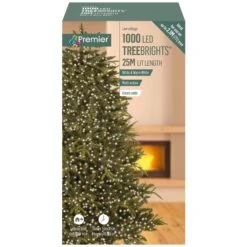 1000 Multi Action White & Warm White Treebrights Green Cable LED Christmas Tree Lights