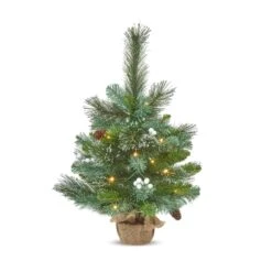 2ft Pre-Lit Glittery Christmas Tree Planter