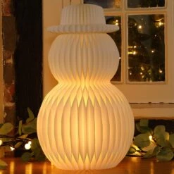 Honeycomb 51cm Light Up Cream Snowman