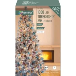 1000 Multi Action Rainbow Treebrights Clear Cable LED Christmas Tree Lights