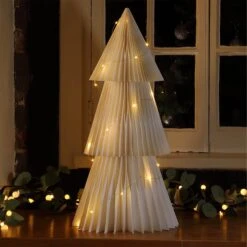 60cm Cream Honeycomb Tree With LEDs Christmas Decoration