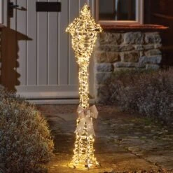 Golden Twist 90cm LED Christmas Lamp Post