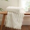 Carved Faux Fur Cream Throw