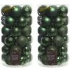 74 Pine Green Shatterproof Baubles With Assorted Finishes