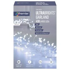 430 Silver Multi Action Ultrabrights LED Garland Christmas Lights
