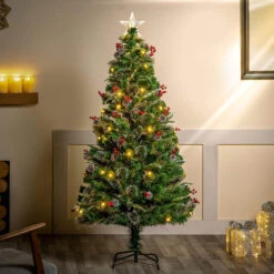 5ft Vancouver Fibre Optic Tree With Cone And Berries